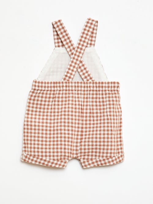 Salopette corta in cotone e lino - Kiabi