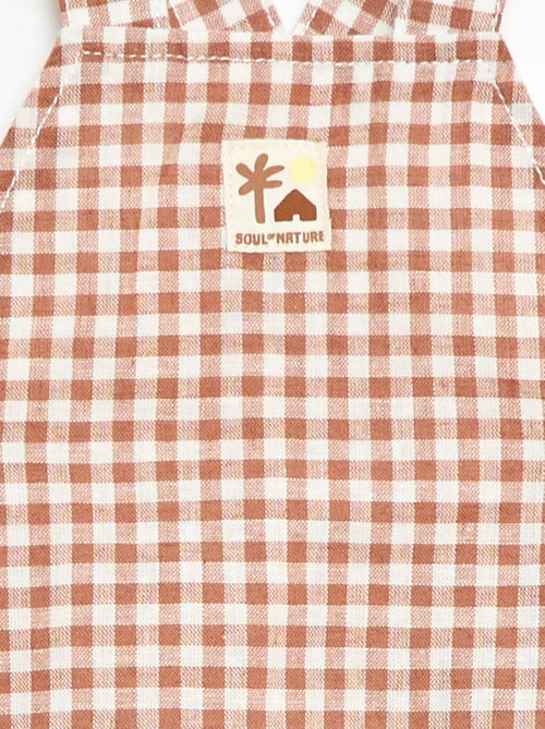 Salopette corta in cotone e lino - Kiabi