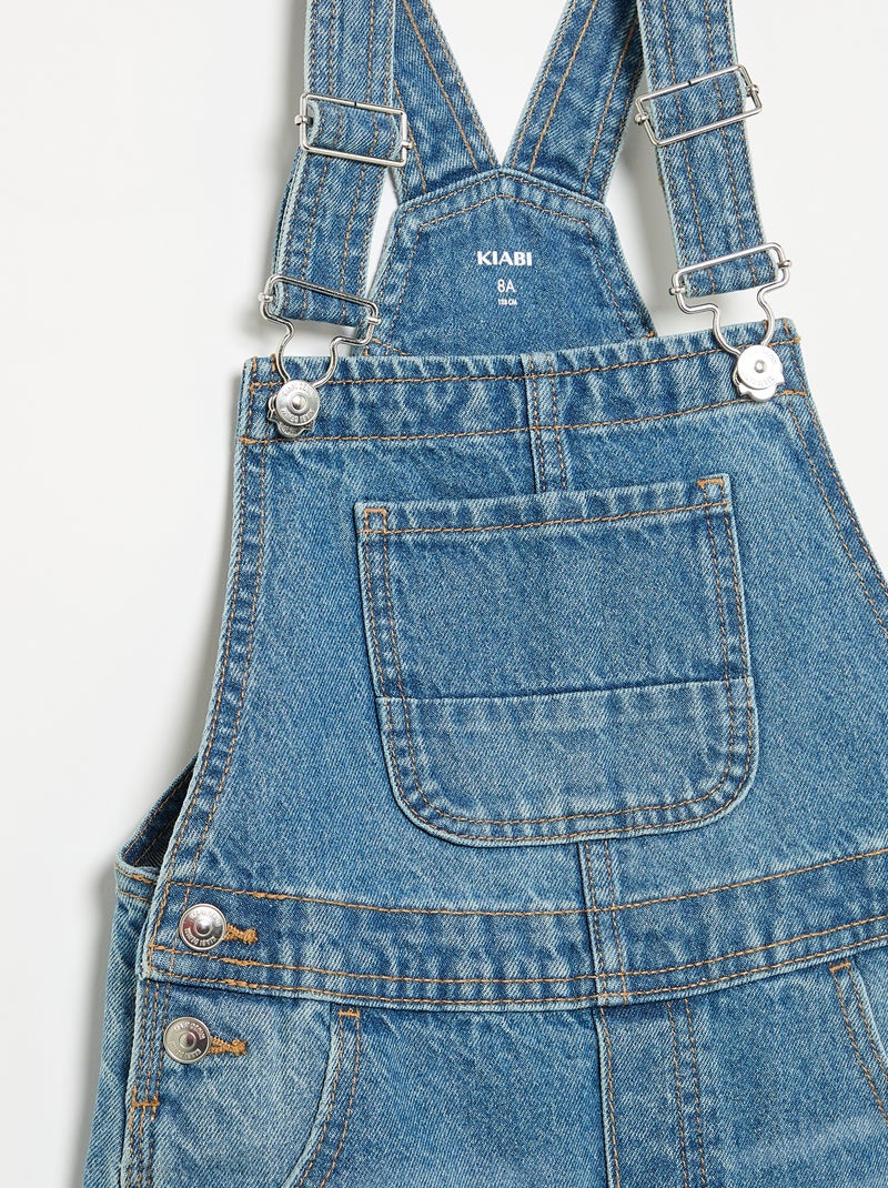 Salopette corta in denim Blu - Kiabi