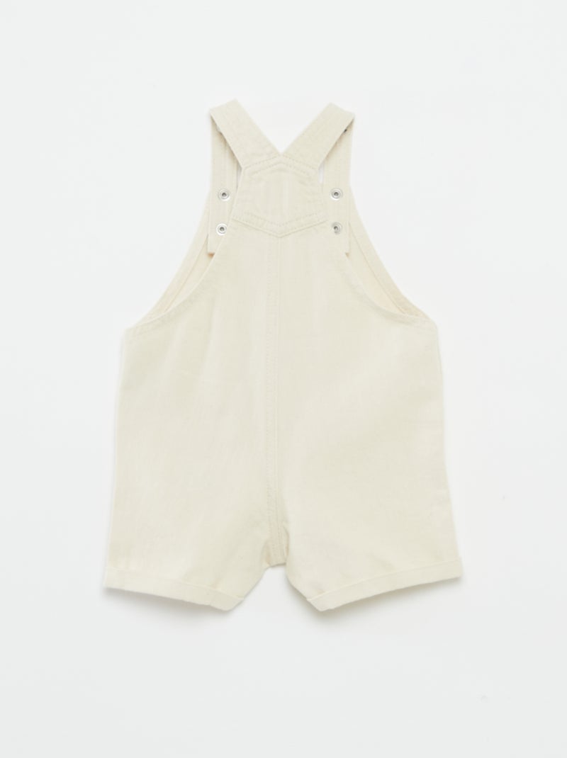 Salopette corta in denim colorato BIANCO - Kiabi