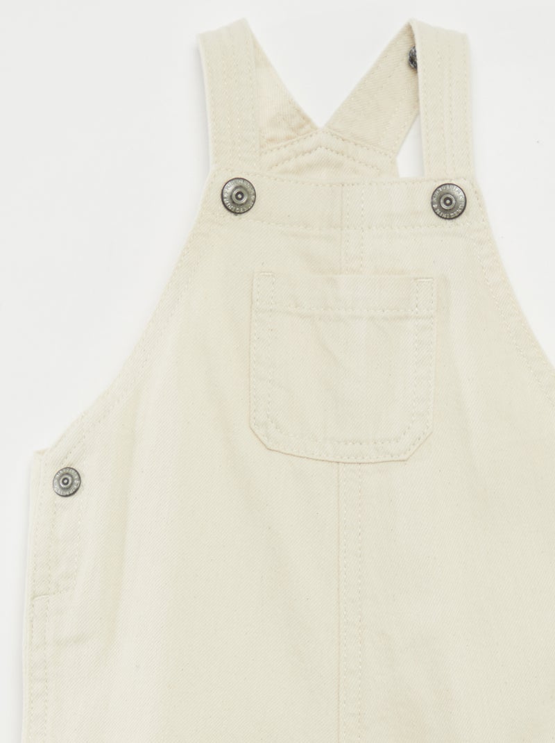 Salopette corta in denim colorato BIANCO - Kiabi