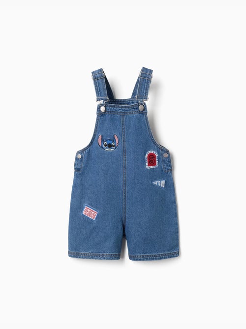 Salopette corta in denim con ricamo stitch - Kiabi Salopette corta in denim con ricamo stitch - Kiabi
