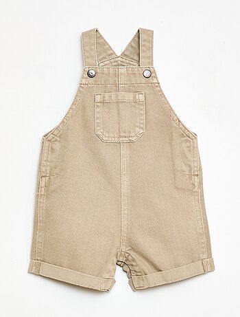 Salopette corta in denim di cotone tinta unita