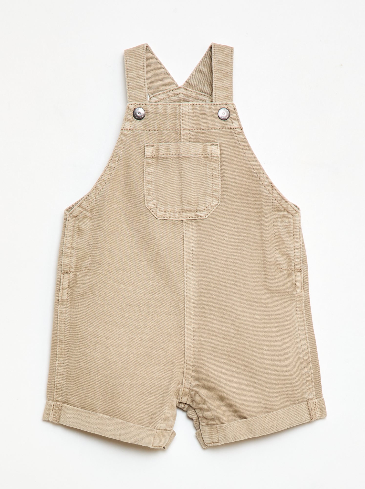 Salopette corta in denim di cotone tinta unita