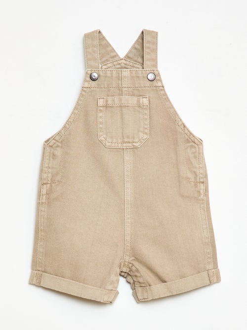 Salopette corta in denim di cotone tinta unita - Kiabi