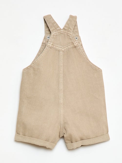 Salopette corta in denim di cotone tinta unita - Kiabi