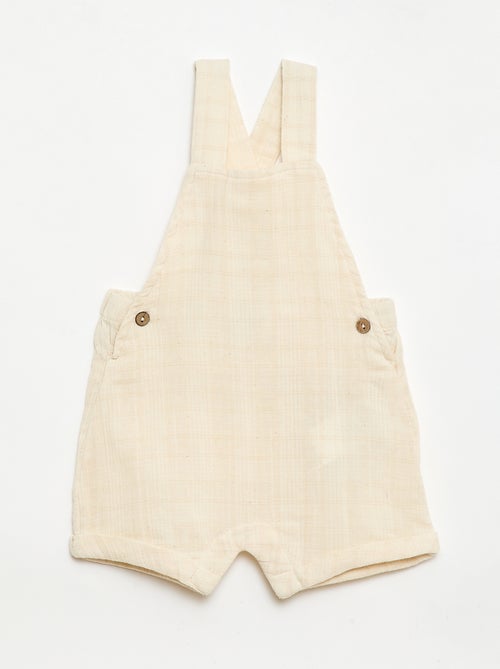 Salopette corta in doppia garza di cotone - Kiabi