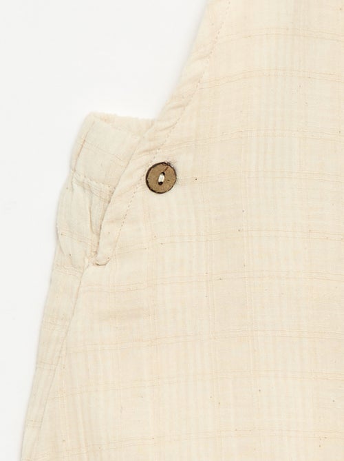 Salopette corta in doppia garza di cotone - Kiabi