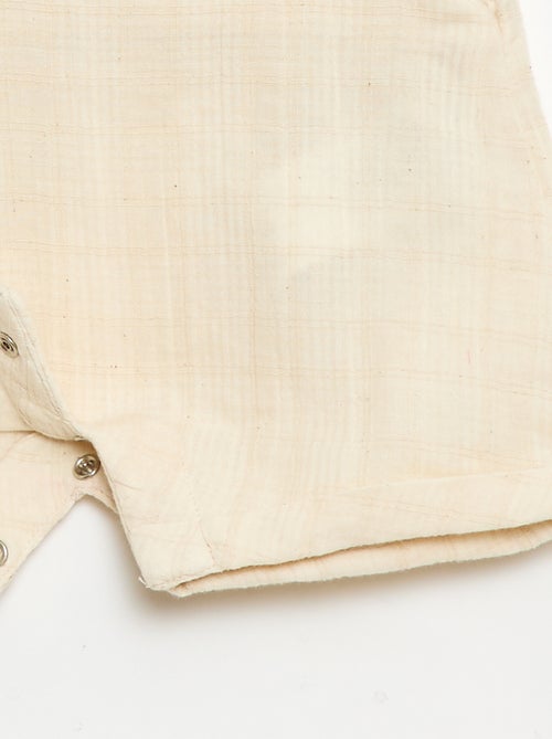 Salopette corta in doppia garza di cotone - Kiabi