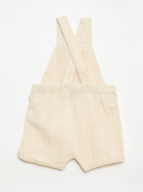 Salopette corta in doppia garza di cotone - Kiabi