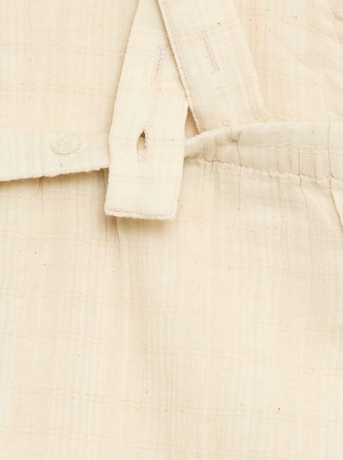 Salopette corta in doppia garza di cotone - Kiabi