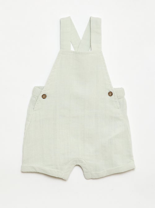 Salopette corta in doppia garza di cotone - Kiabi
