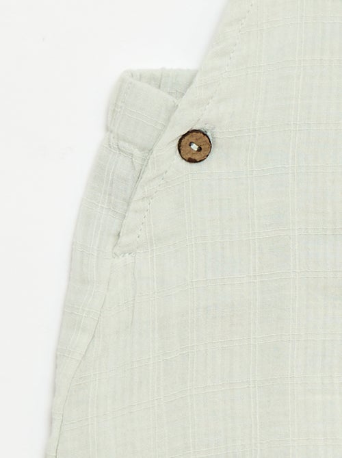 Salopette corta in doppia garza di cotone - Kiabi