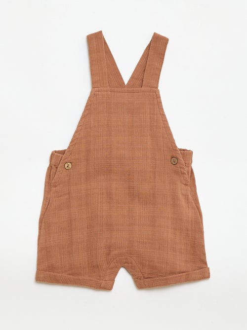 Salopette corta in doppia garza di cotone - Kiabi