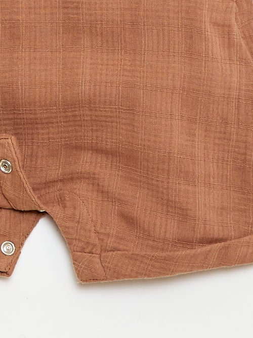 Salopette corta in doppia garza di cotone - Kiabi