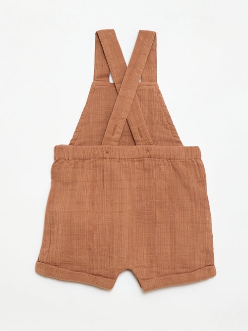 Salopette corta in doppia garza di cotone - Kiabi