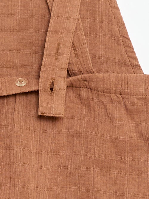 Salopette corta in doppia garza di cotone - Kiabi