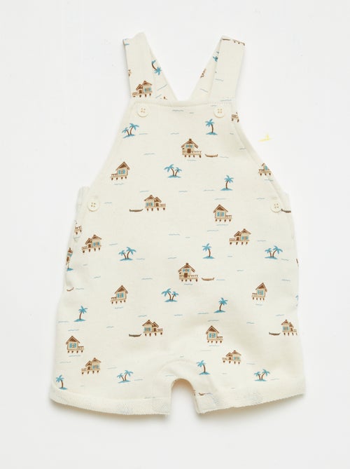Salopette corta in french terry con bretelle in cotone - Kiabi