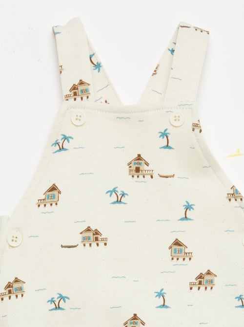 Salopette corta in french terry con bretelle in cotone - Kiabi