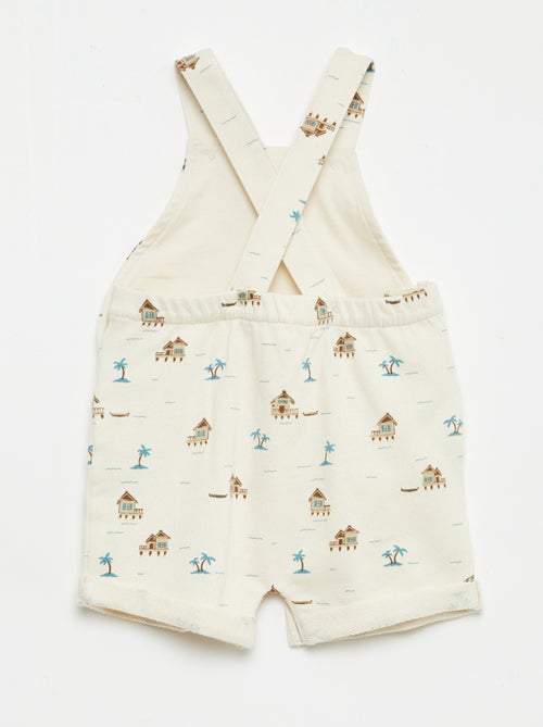 Salopette corta in french terry con bretelle in cotone - Kiabi