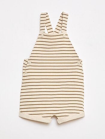 Salopette corta in french terry con bretelle in cotone