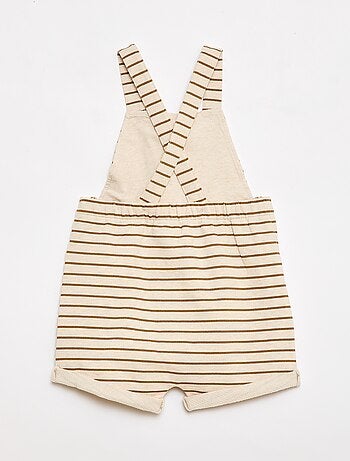 Salopette corta in french terry con bretelle in cotone