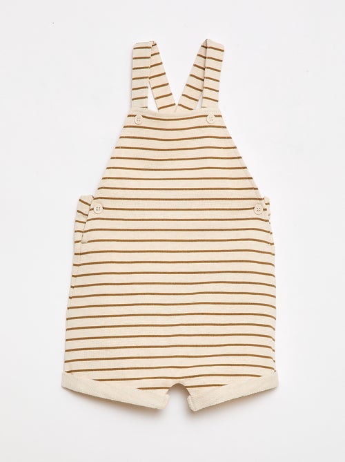 Salopette corta in french terry con bretelle in cotone - Kiabi