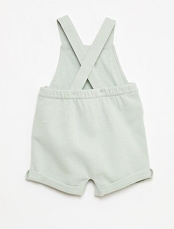 Salopette corta in french terry con bretelle in cotone