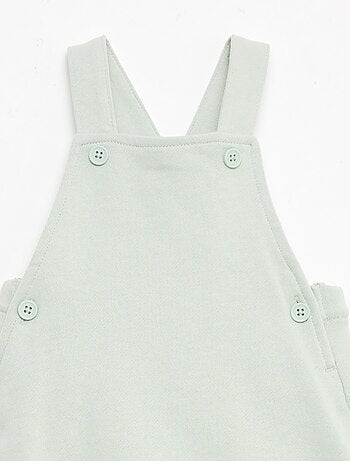 Salopette corta in french terry con bretelle in cotone
