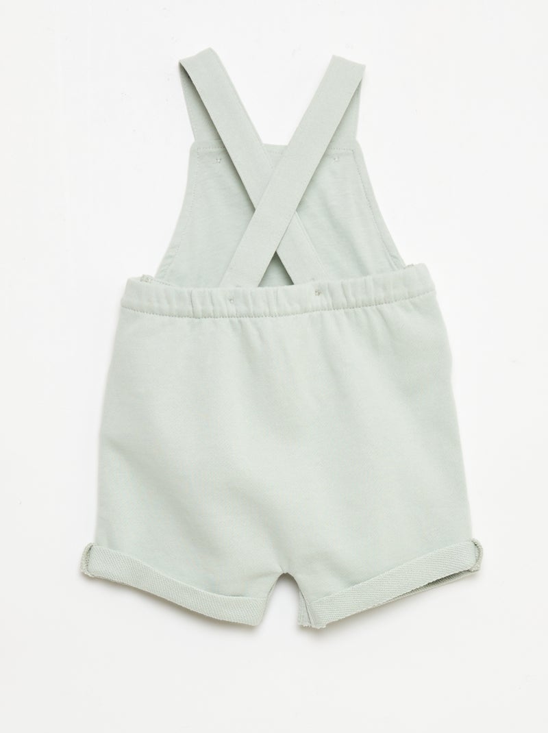 Salopette corta in french terry con bretelle in cotone Blu - Kiabi