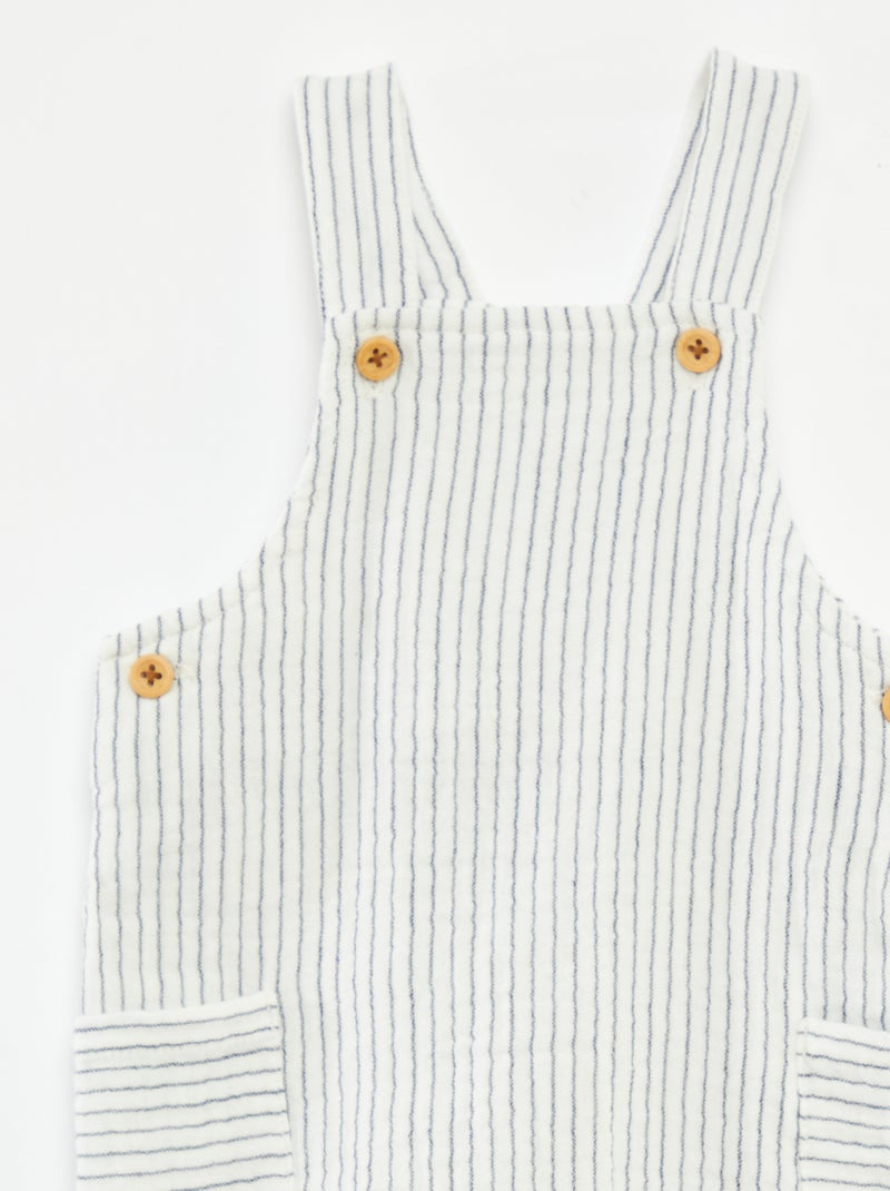 Salopette corta in garza di cotone 'Name it' BEIGE - Kiabi