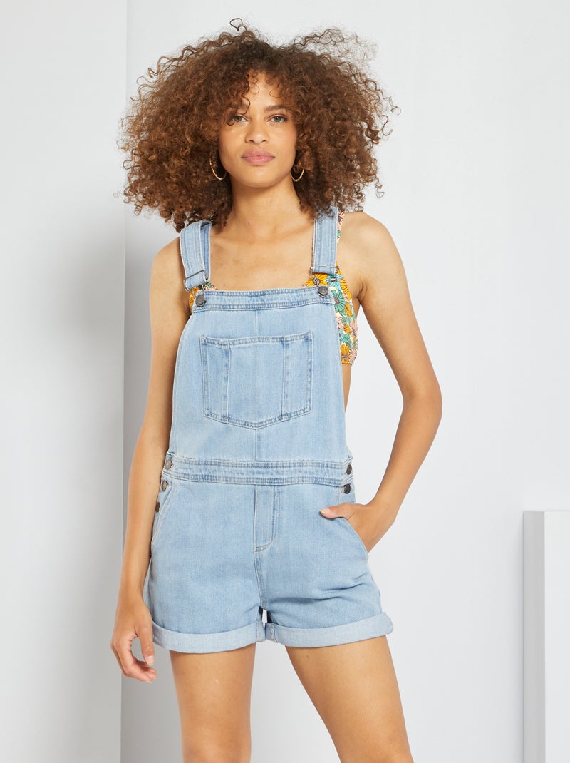 Salopette corta in jeans BLU - Kiabi