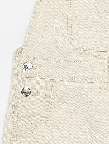 Salopette corta in jeans con tasca sul petto