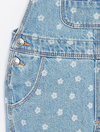 Salopette corta in jeans con tasca sul petto