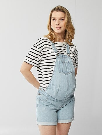 Salopette corta in jeans premaman