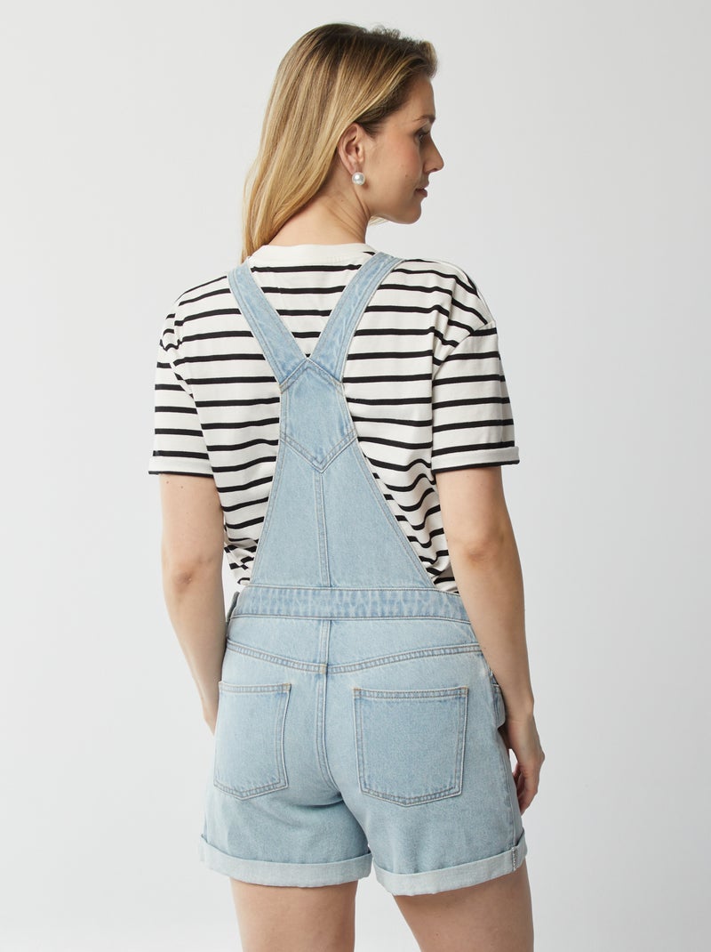 Salopette corta in jeans premaman BLU - Kiabi