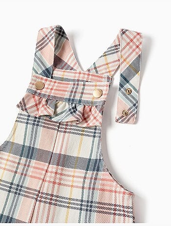 Salopette corta in twill a quadric