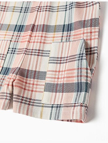 Salopette corta in twill a quadric