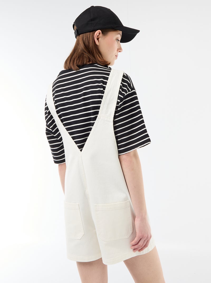 Salopette corta oversize Bianco - Kiabi