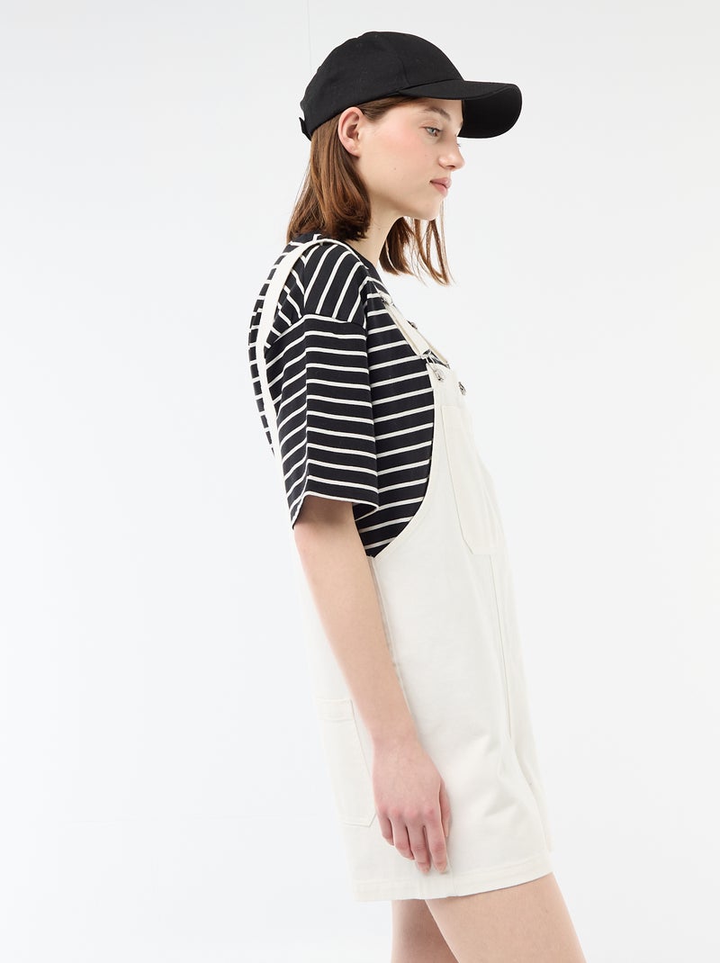 Salopette corta oversize Bianco - Kiabi