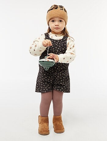 Salopette corta stampata in velluto