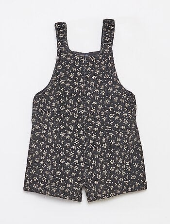 Salopette corta stampata in velluto