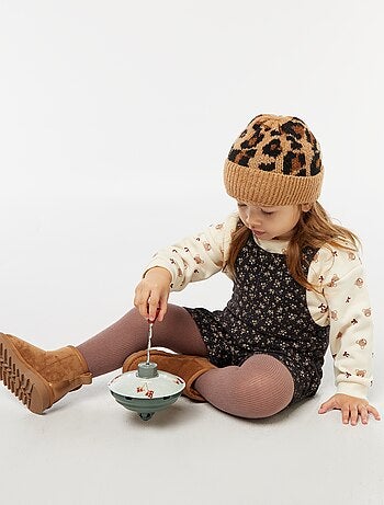 Salopette corta stampata in velluto