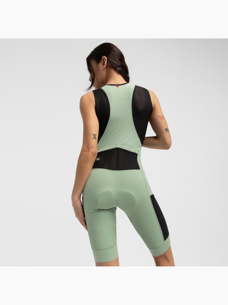 Salopette da ciclismo gravel a gamba corta da donna ciclismo donna conifer Verde - Kiabi