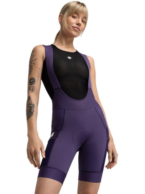 Salopette da ciclismo gravel a gamba corta da donna ciclismo donna dust aubergin - Kiabi Salopette da ciclismo gravel a gamba corta da donna ciclismo donna dust aubergin - Kiabi