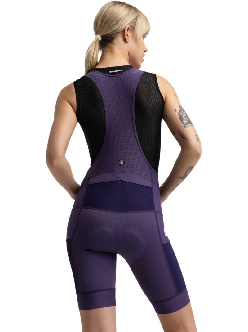 Salopette da ciclismo gravel a gamba corta da donna ciclismo donna dust aubergin Viola - Kiabi