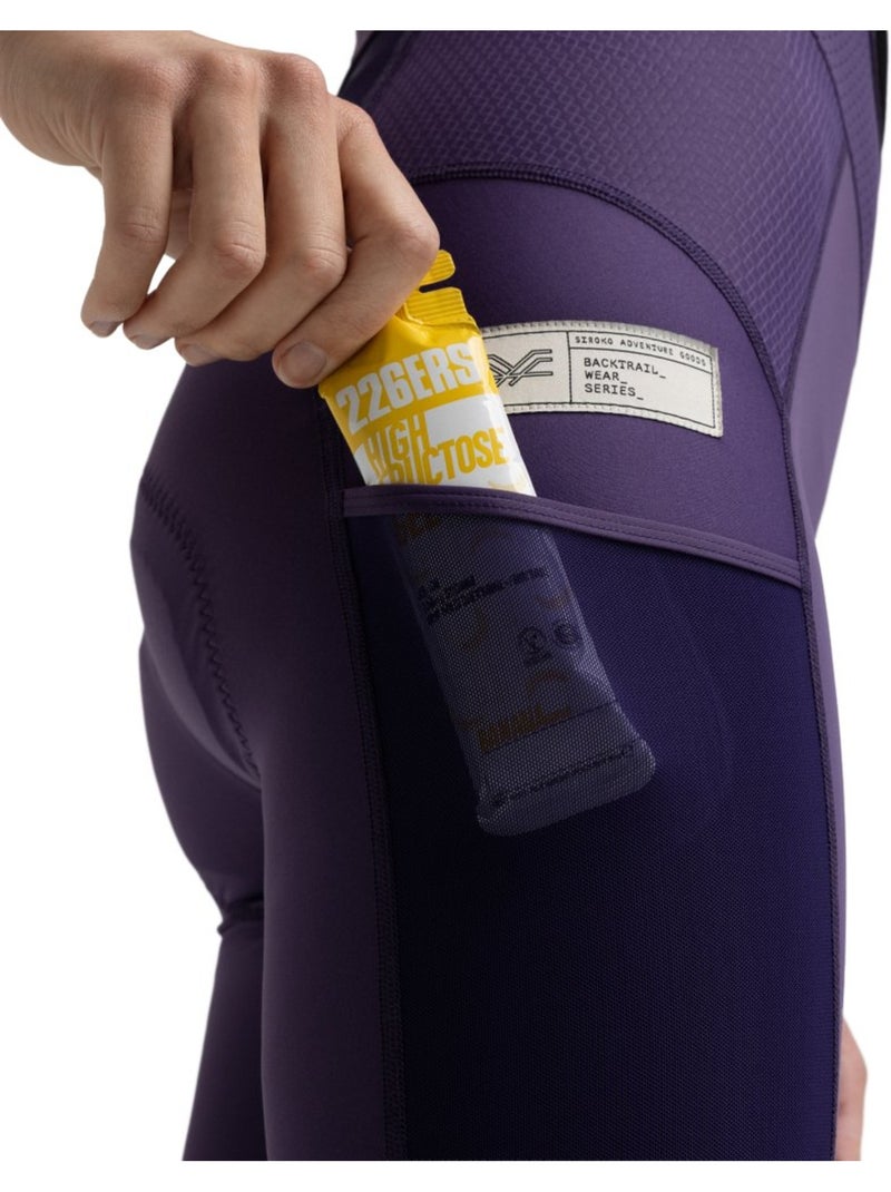 Salopette da ciclismo gravel a gamba corta da donna ciclismo donna dust aubergin Viola - Kiabi