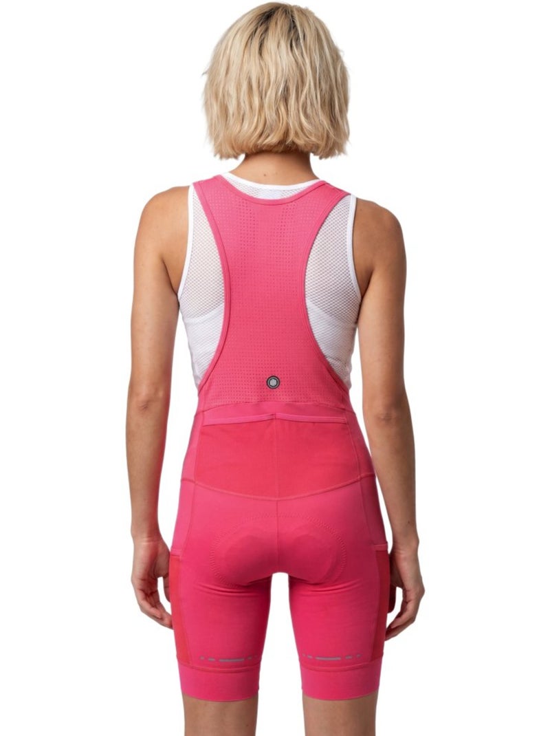 Salopette da ciclismo gravel a gamba corta da donna ciclismo donna jet-w Rosso - Kiabi