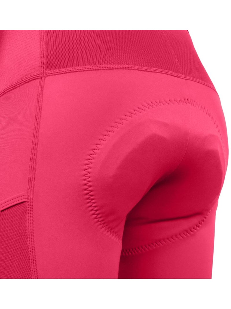 Salopette da ciclismo gravel a gamba corta da donna ciclismo donna jet-w Rosso - Kiabi