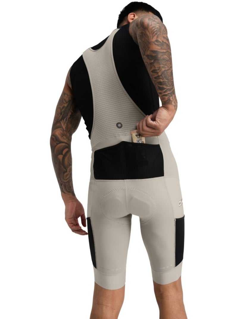 Salopette da ciclismo gravel a gamba corta da uomo ciclismo uomo rocket Beige - Kiabi